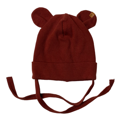 Metsola rib bear beanie, wine | 6-12m