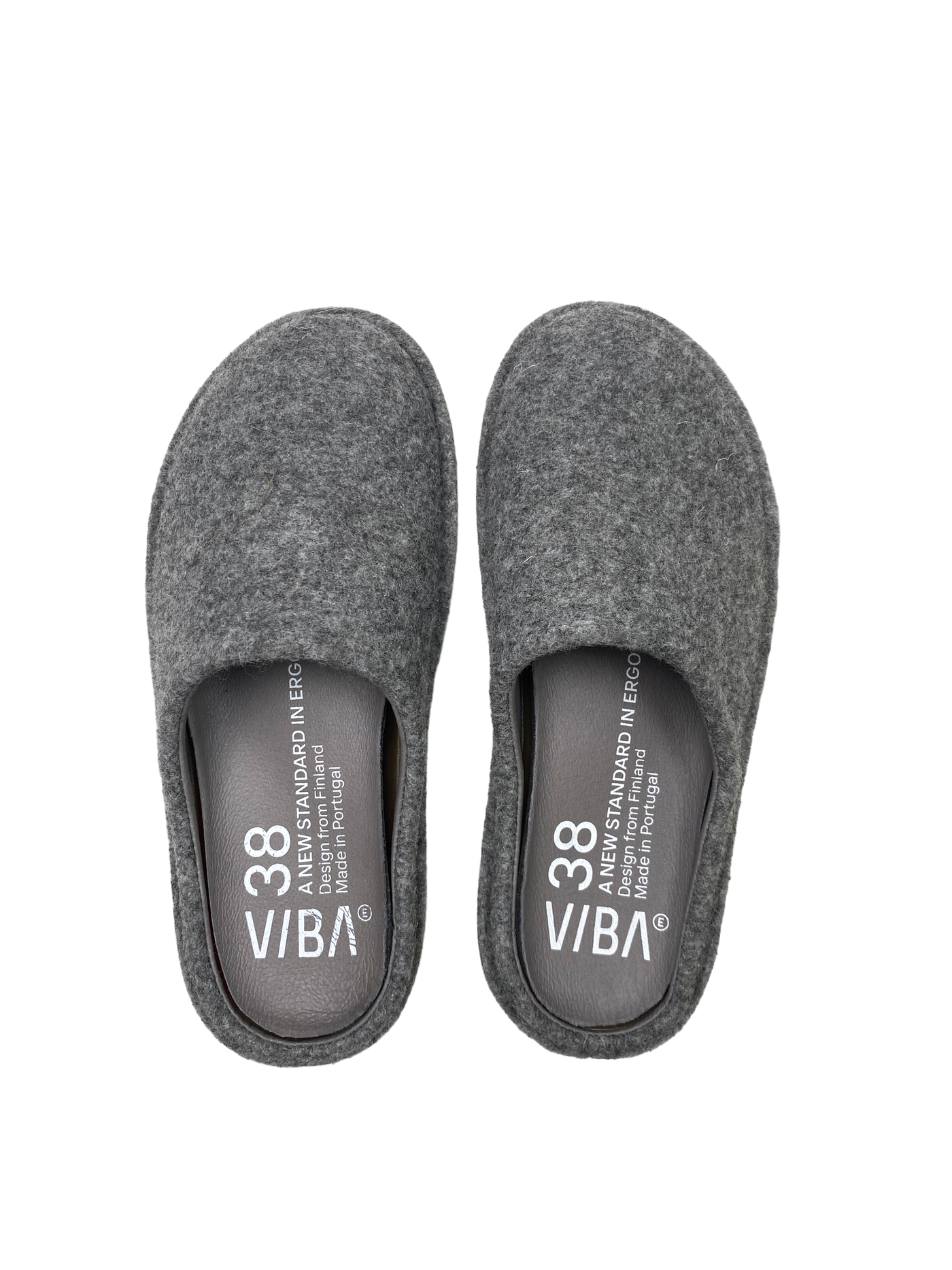 VIBAe Roma wool slippers, heathered grey | 38