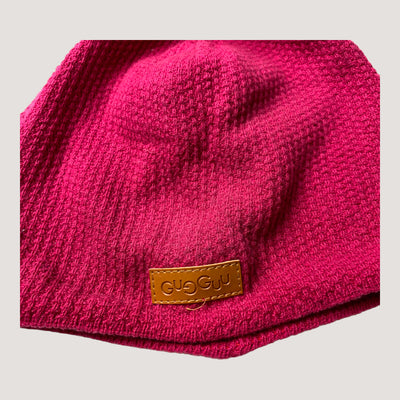 Gugguu cotton knitted beanie, raspberry | 56cm