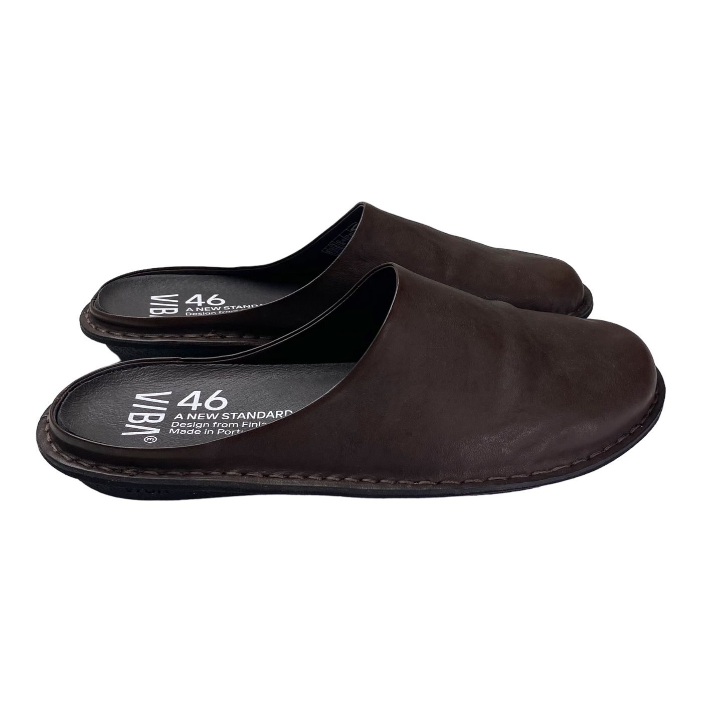 VIBAe Roma leather slippers, cocoa brown | 46