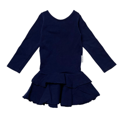 Gugguu frilla dress, midnight blue | 74cm