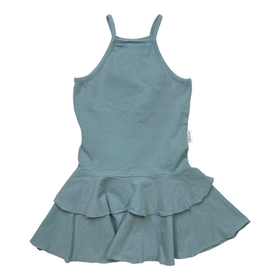 Gugguu spagetti frilla dress, powder blue | 110cm