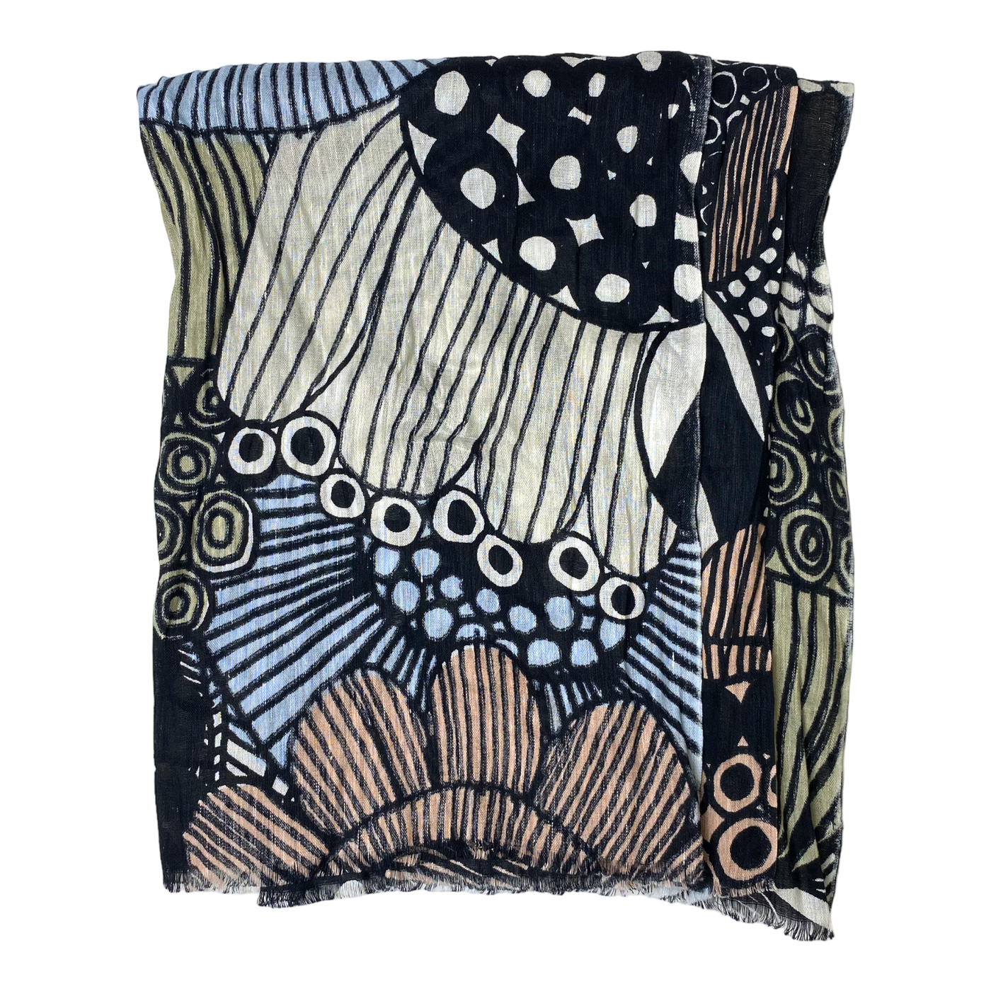 Marimekko siirtolapuutarha woven scarf, black | onesize