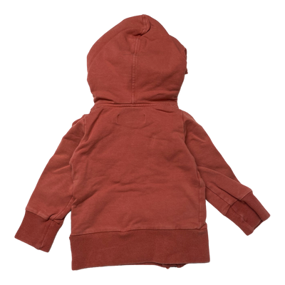 Gugguu zipper hoodie, tomato | 80cm