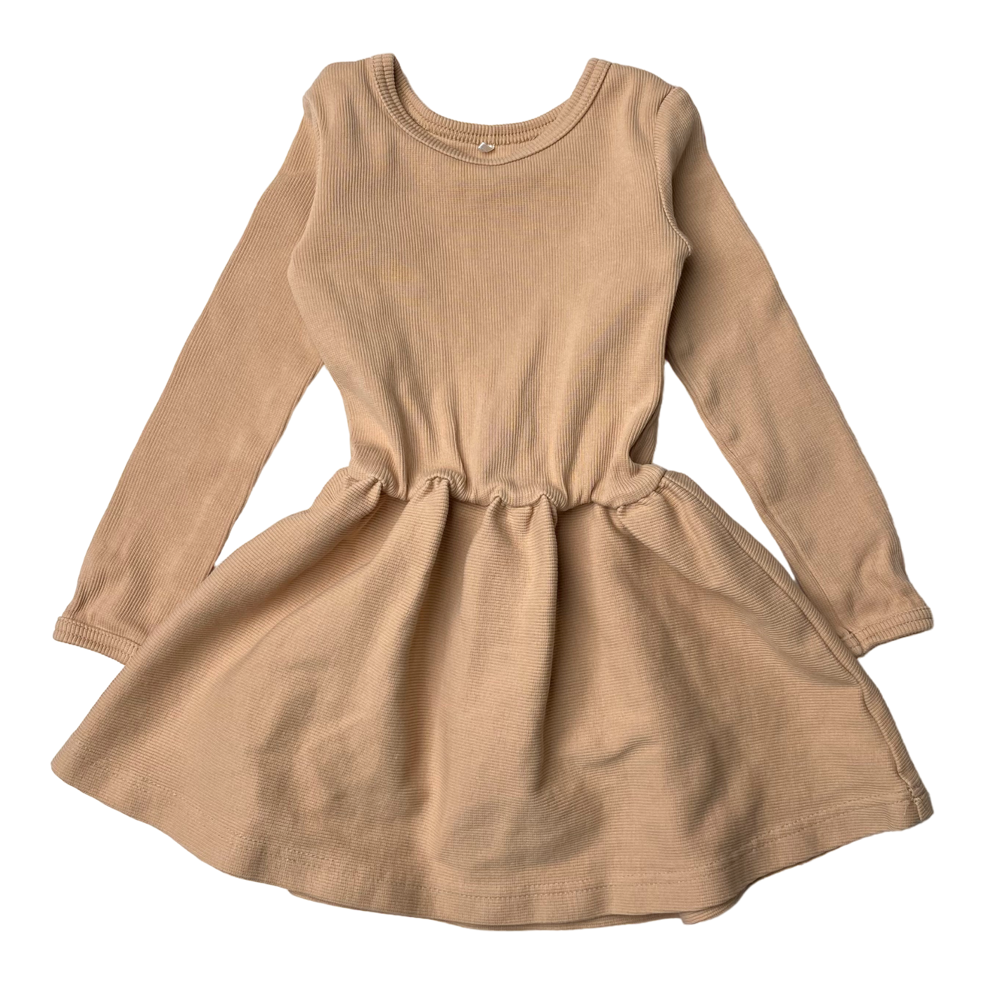 Metsola rib dress, tan | 86/92cm