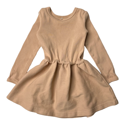 Metsola rib dress, tan | 86/92cm