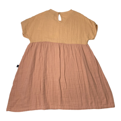 Monkind muslin dress, light caremel/peach | 4-5y