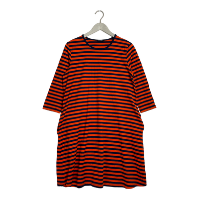 Marimekko aretta stripe dress, chili red/midnight blue | woman M