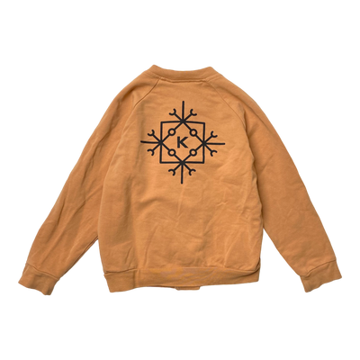 Kaiko logo sweat jacket, caramel | 98/104cm