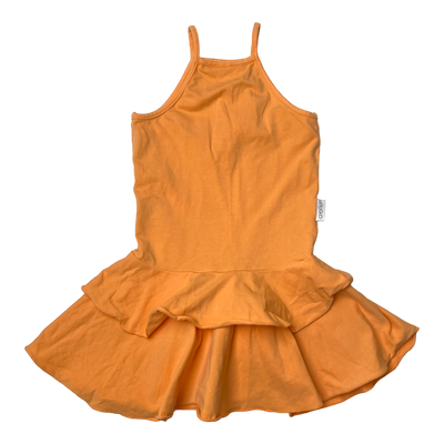 Gugguu spagetti frilla dress, orange | 110/116cm