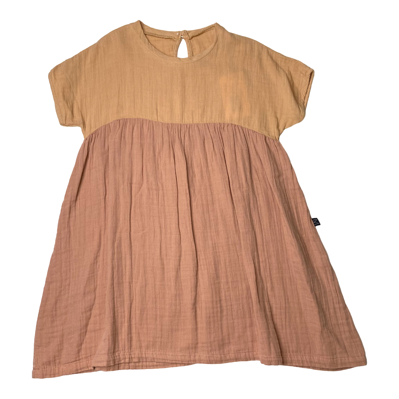 Monkind muslin dress, light caremel/peach | 4-5y