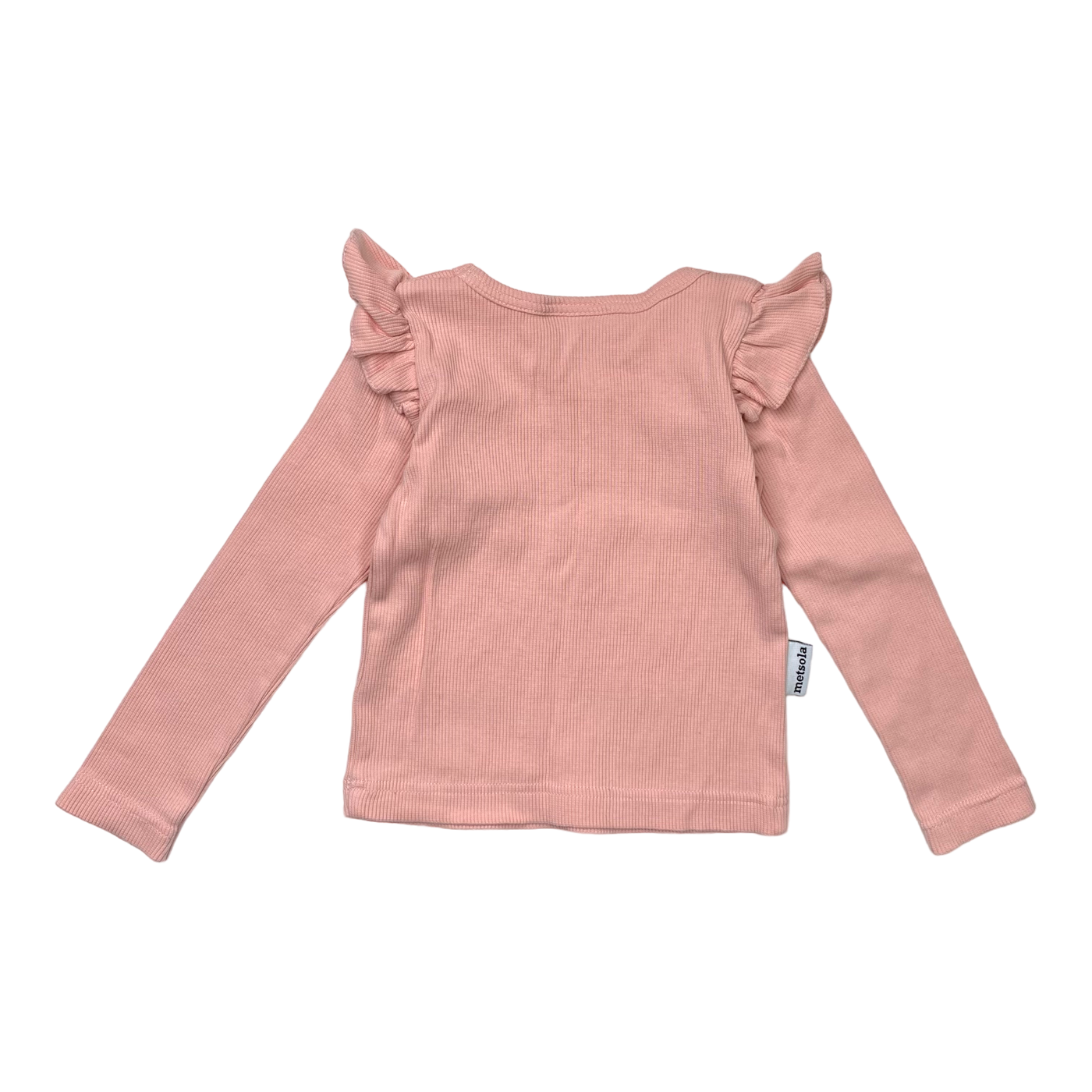 Metsola rib frill shirt, pink | 74/80cm