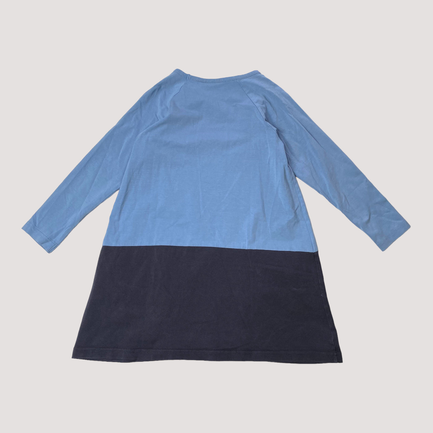 Papu split long sleeve dress, blue | 110/116cm