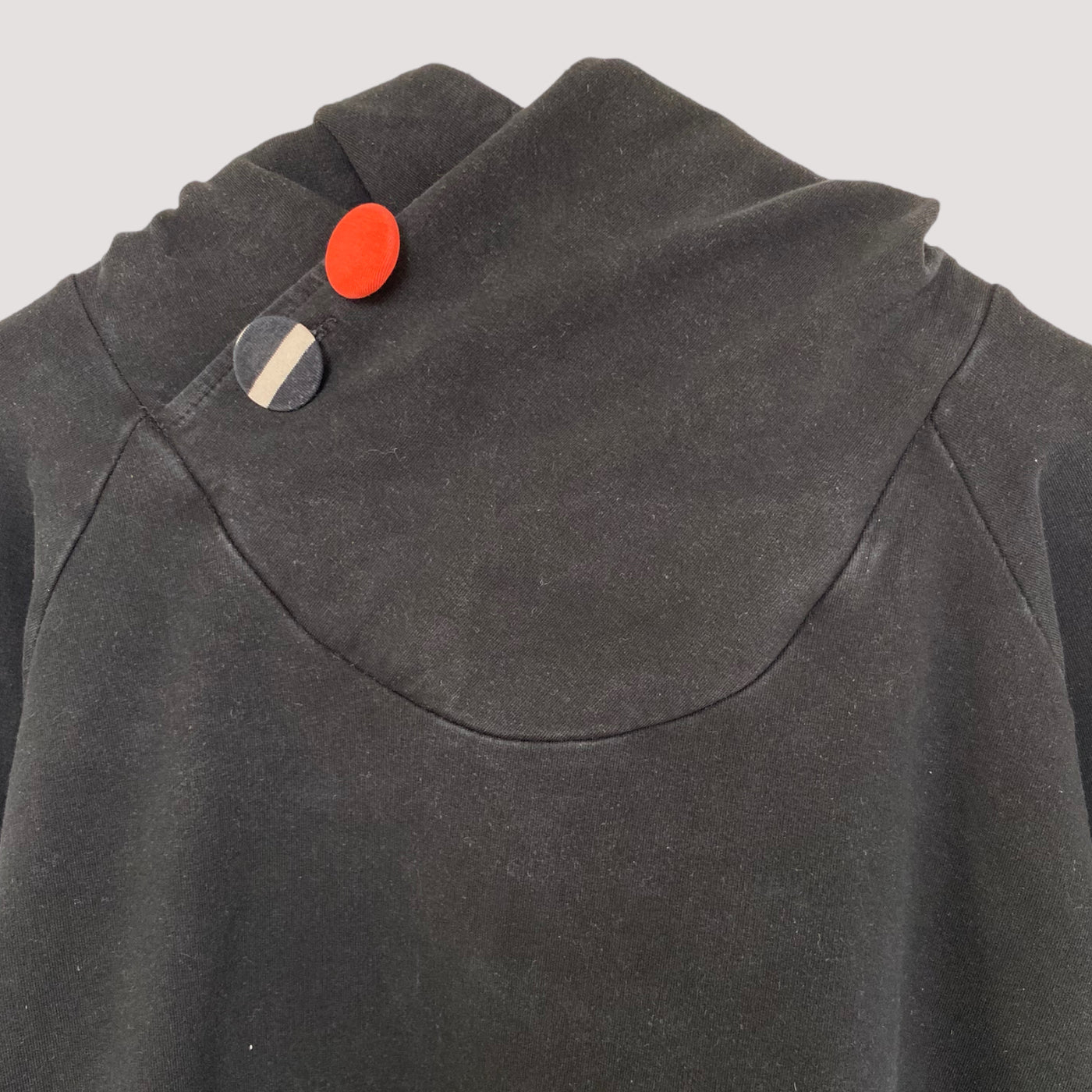 button hoodie, black | women L