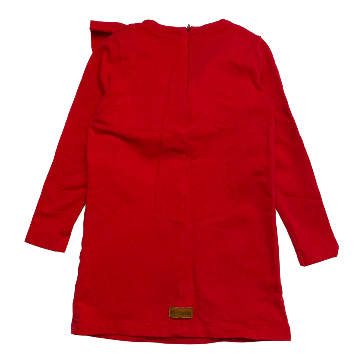 Metsola frill sweat dress, red | 98/104cm