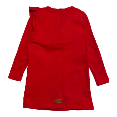 Metsola frill sweat dress, red | 98/104cm