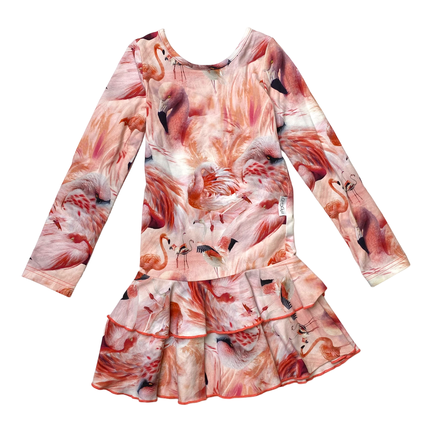 Gugguu frilla dress, flamingo | 92cm