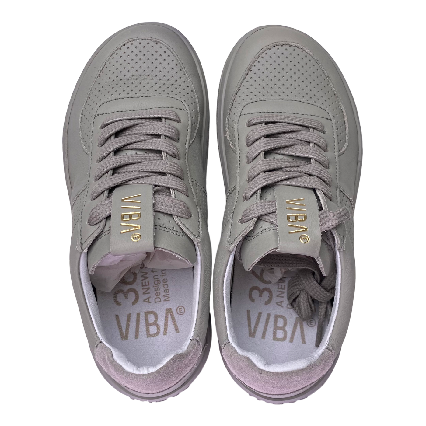 VIBAe London Bio leather sneakers, acciaio/grey | 36