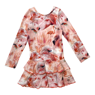 Gugguu frilla dress, flamingo | 92cm