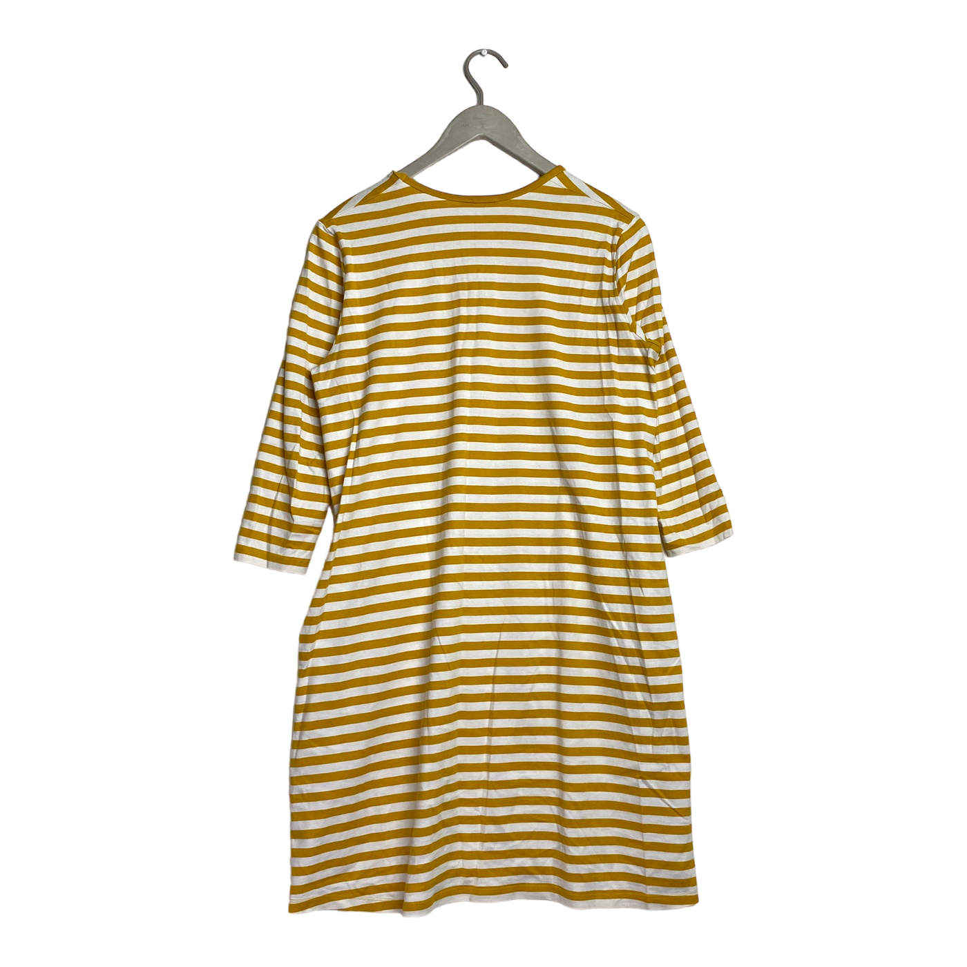 Marimekko aretta stripe dress, amber/white | woman M