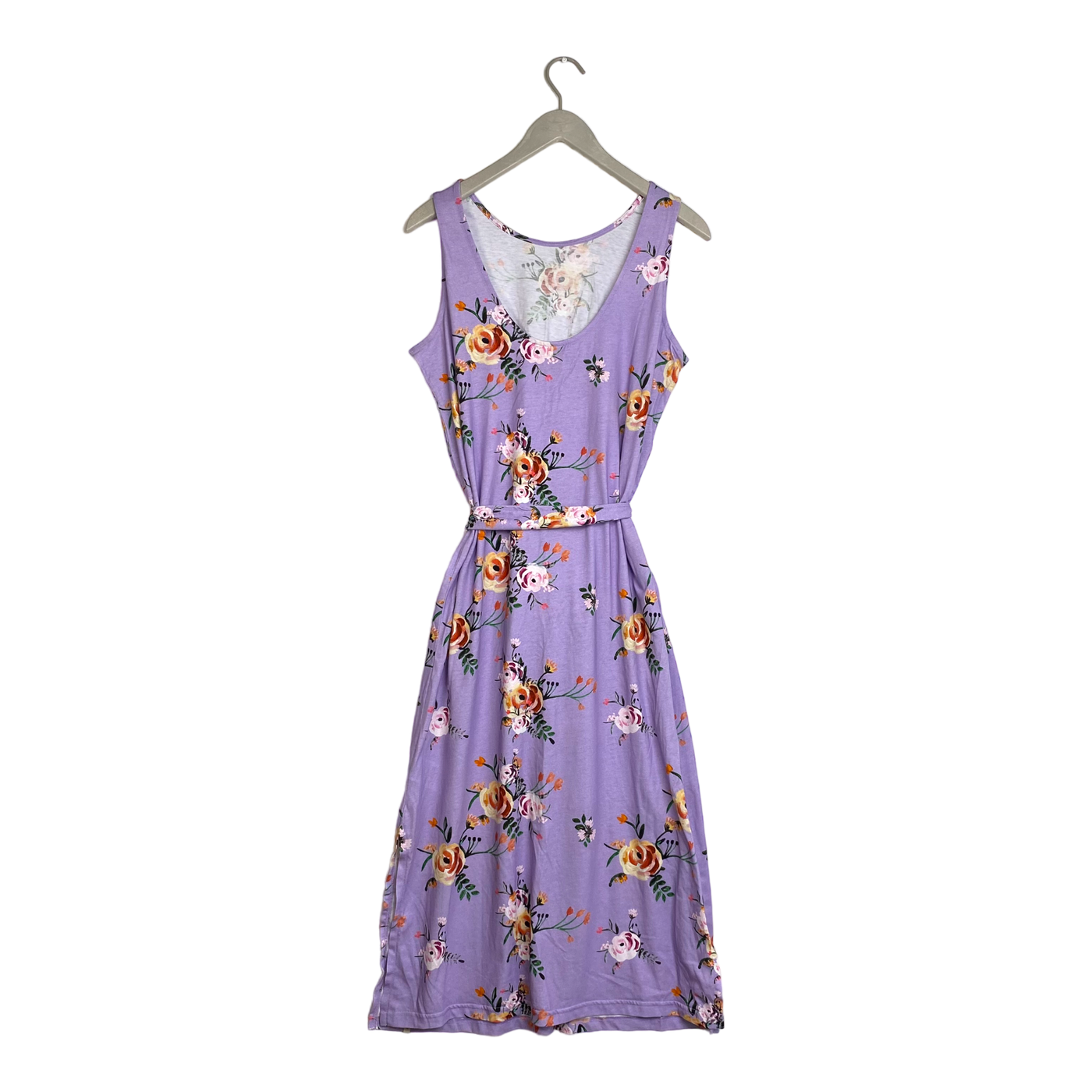 Kaiko belted tank midi dress, lavender bloom | woman M