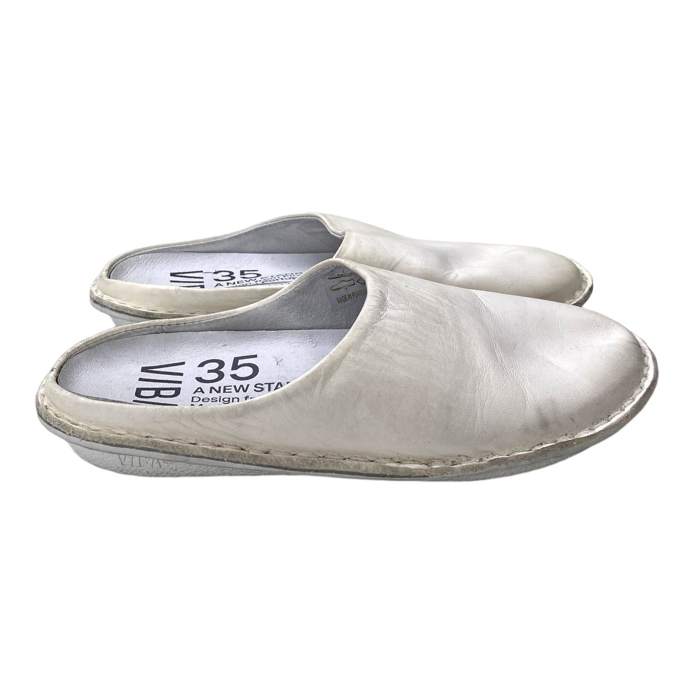 VIBAe Roma leather slippers, cream | 35