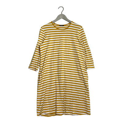 Marimekko aretta stripe dress, amber/white | woman M