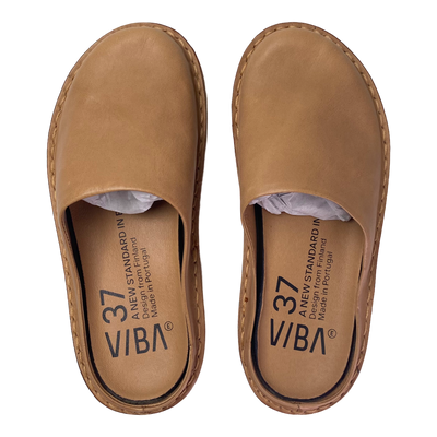 VIBAe Roma leather slippers, fawn tan | 37