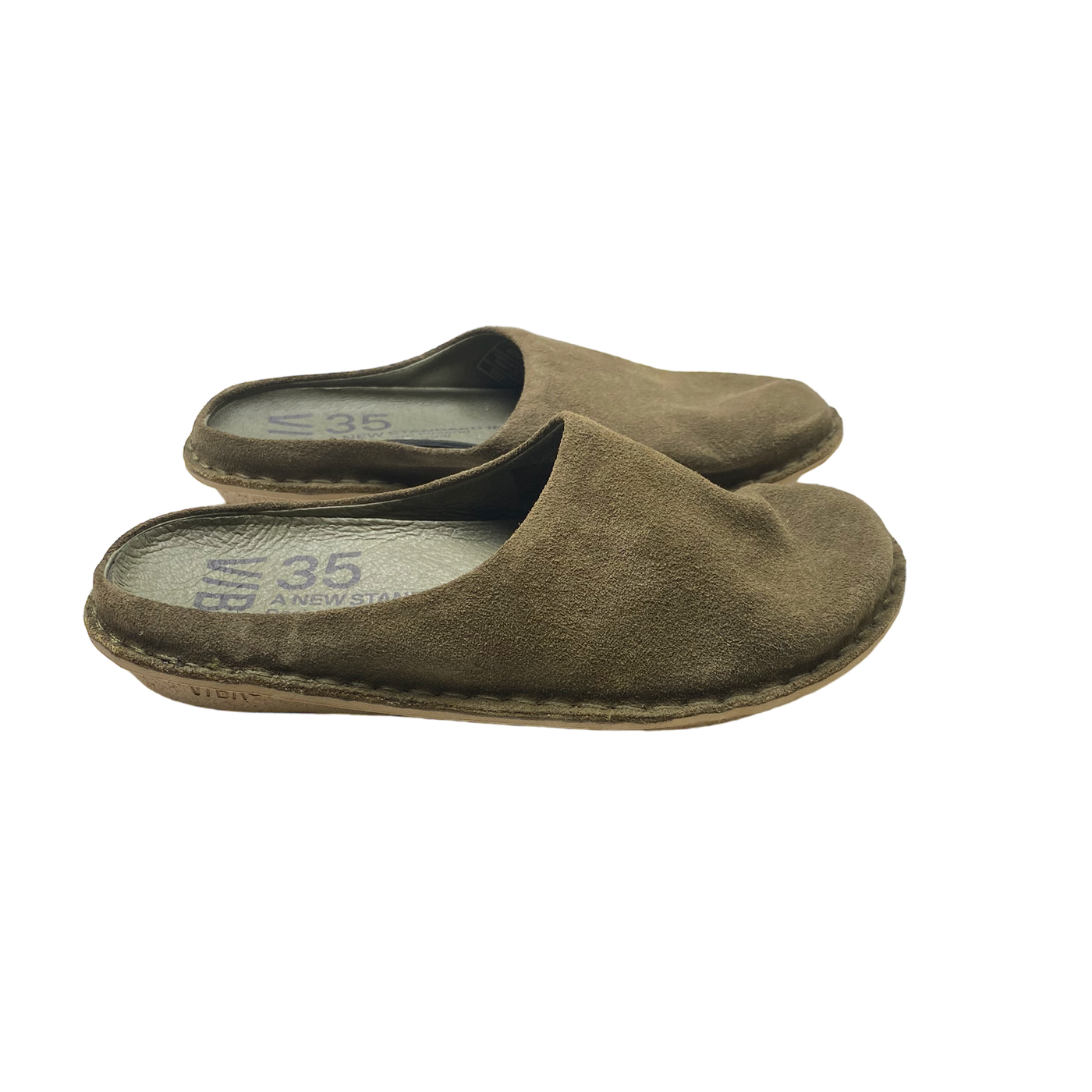 VIBAe Roma suede slippers, olive | 35