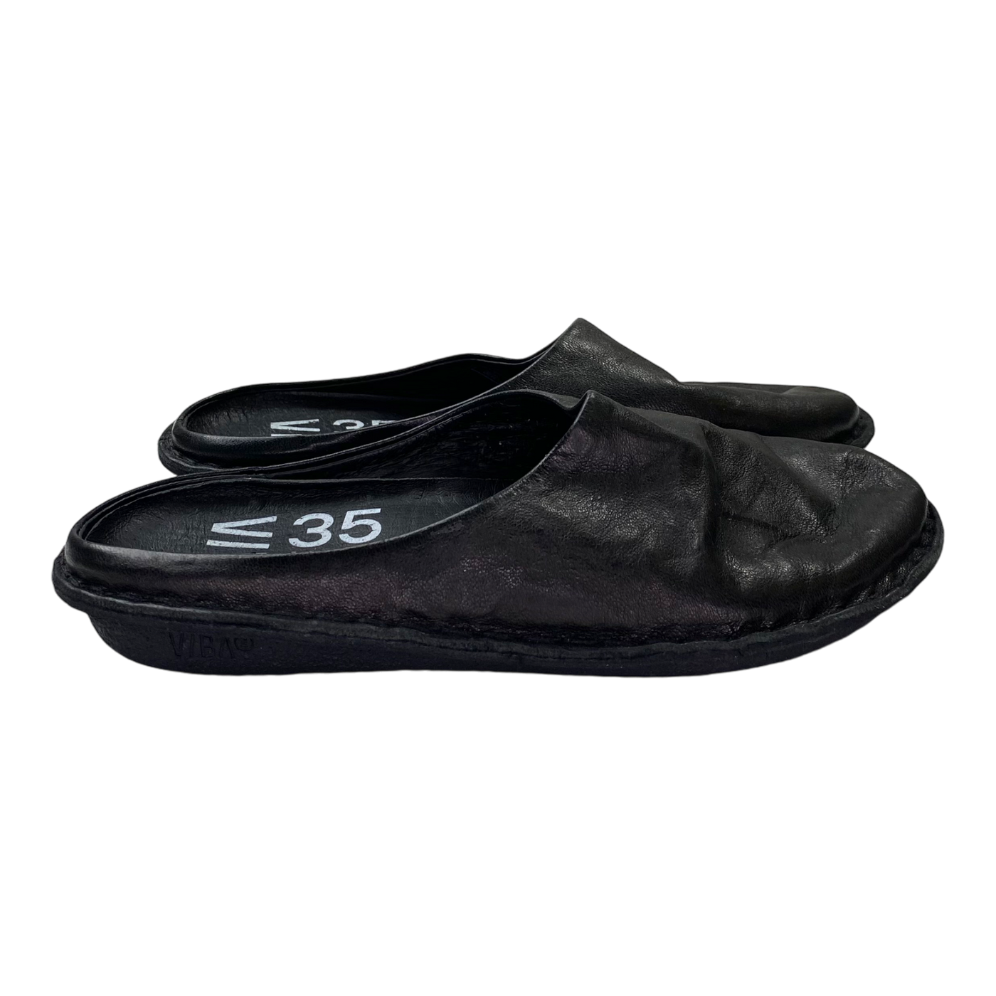 VIBAe Roma leather slippers, preto black | 35