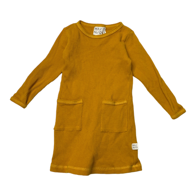 Mainio waffle dress, amber | 86/92cm