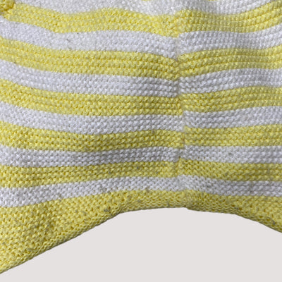 Metsola knitted cotton beanie, white/yellow | 1-2y