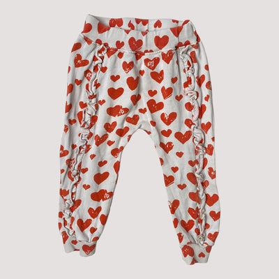 baggy ruffle sweatpants, hearts | 92cm