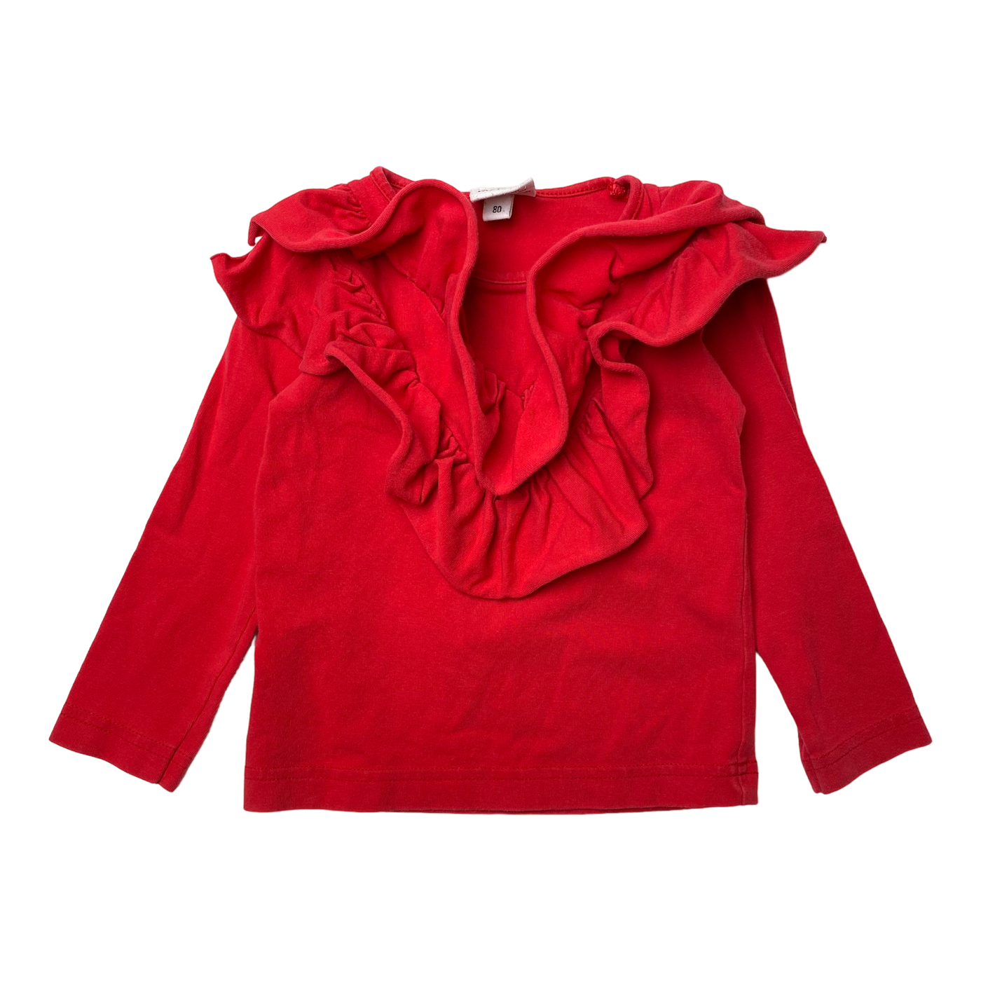 Metsola frill shirt, red | 80