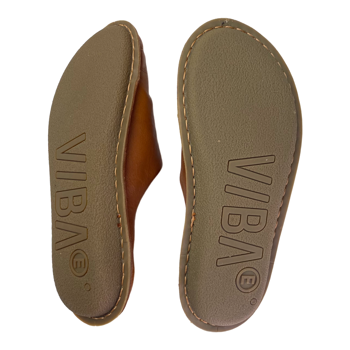 VIBAe Roma leather slippers, cognac brown | 40