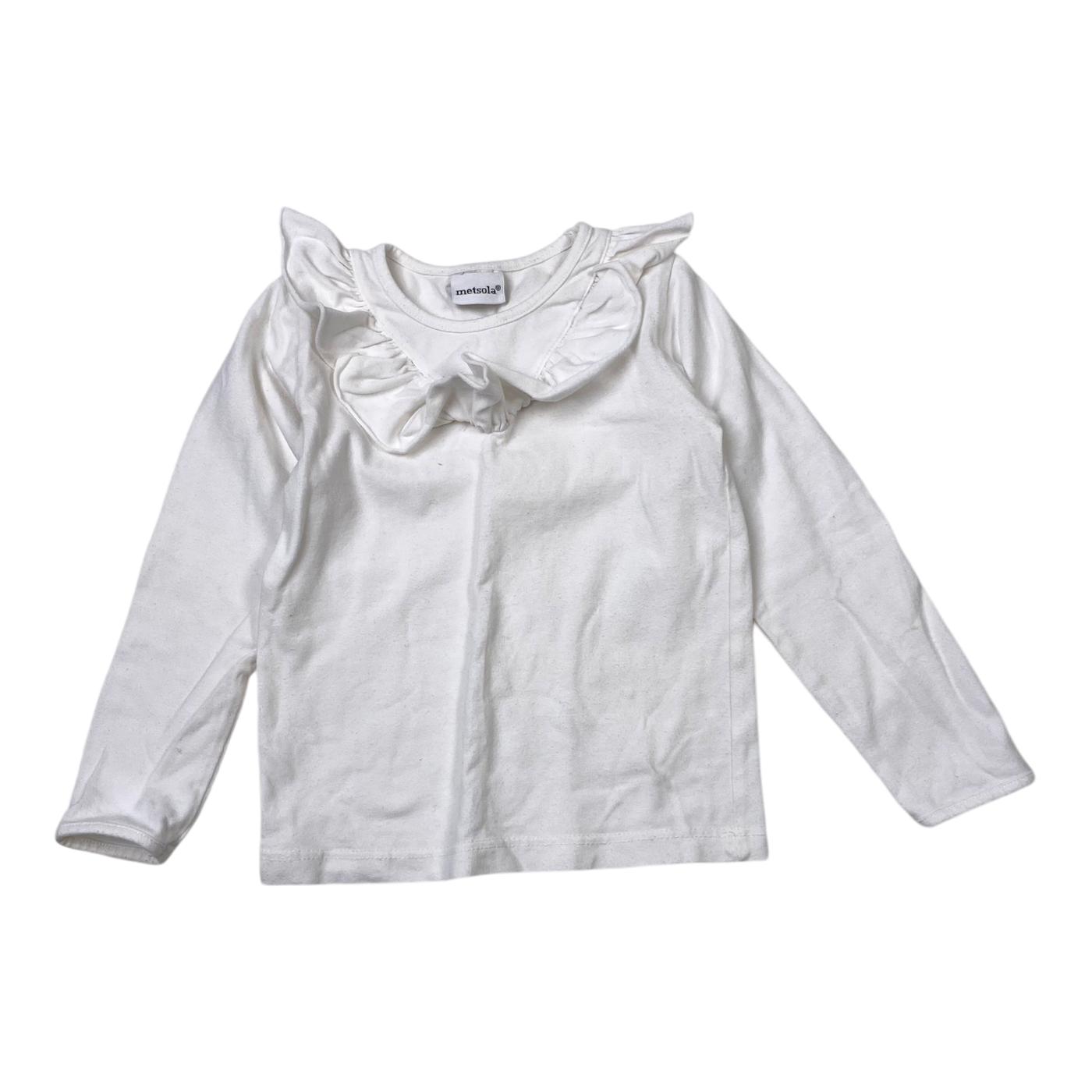 Metsola frill shirt, white | 110cm