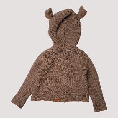 knitted bear cardigan, chocolate | 86/92cm