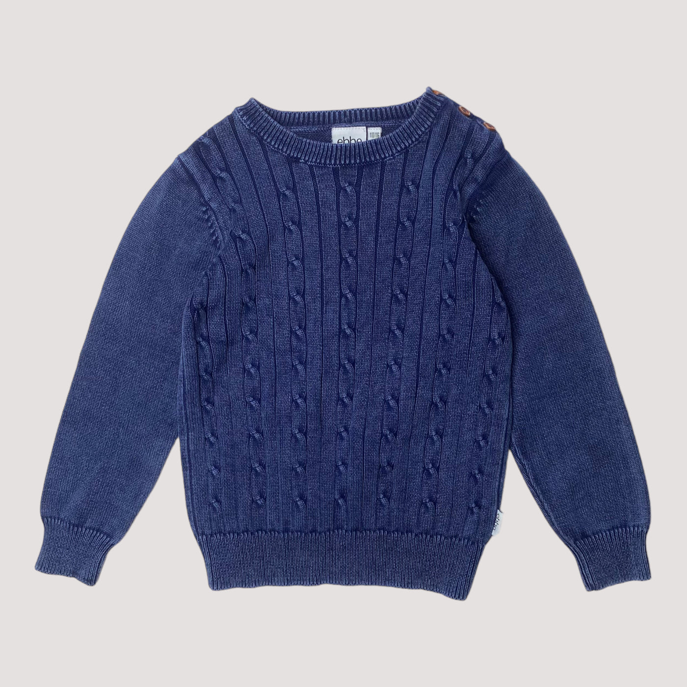 Ebbe cable knit sweater, midnight blue | 110/116cm