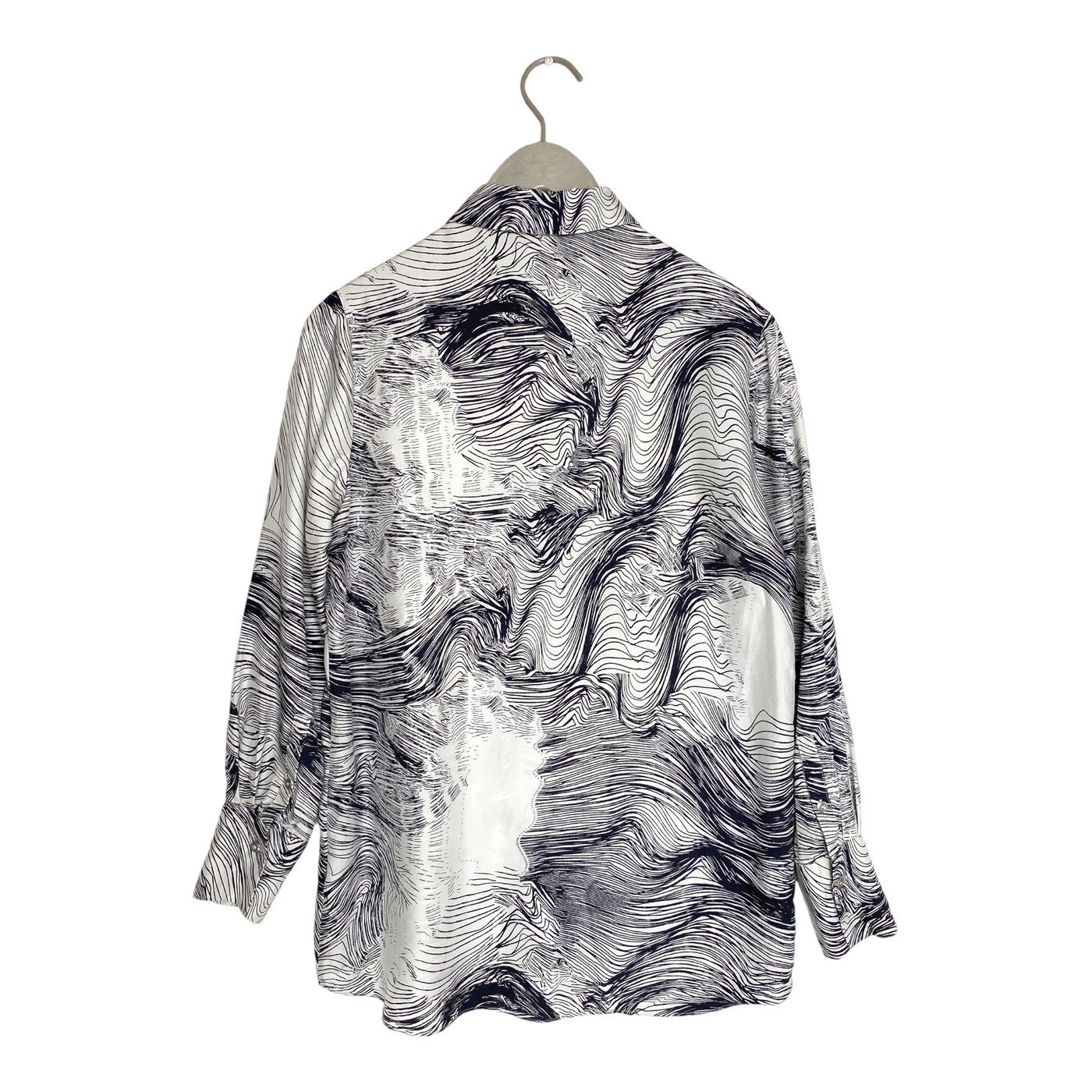 Marimekko minea simpukka silk shirt, abstract  | woman XS