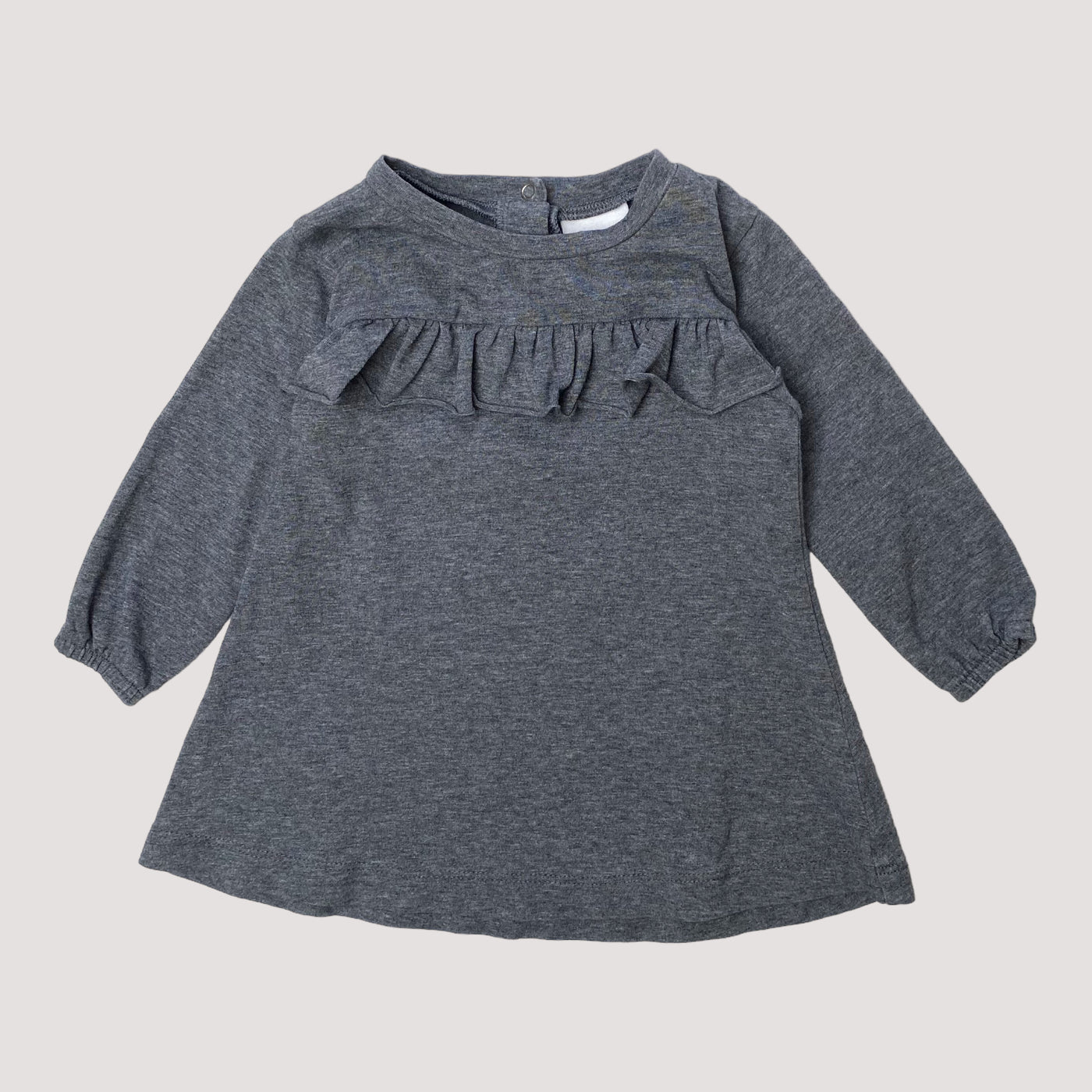 frill dress, melange grey | 62/68cm