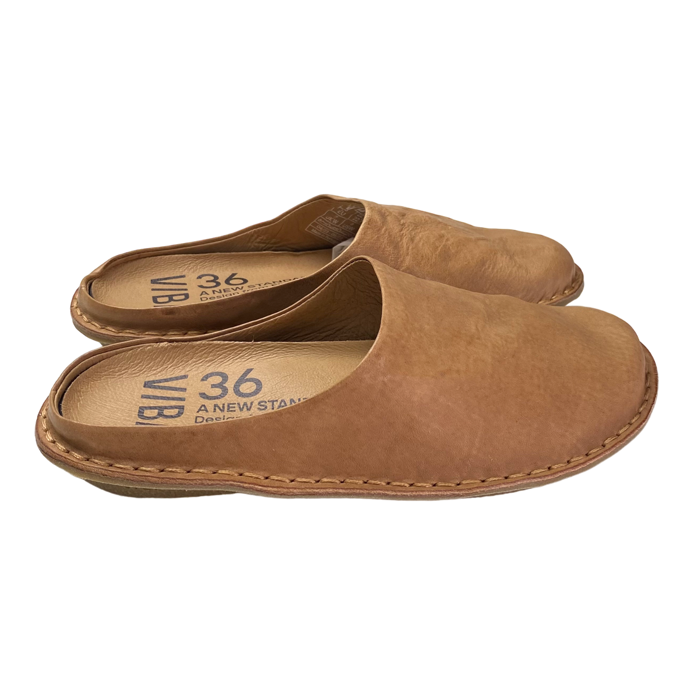 VIBAe Roma leather slippers, fawn tan | 36