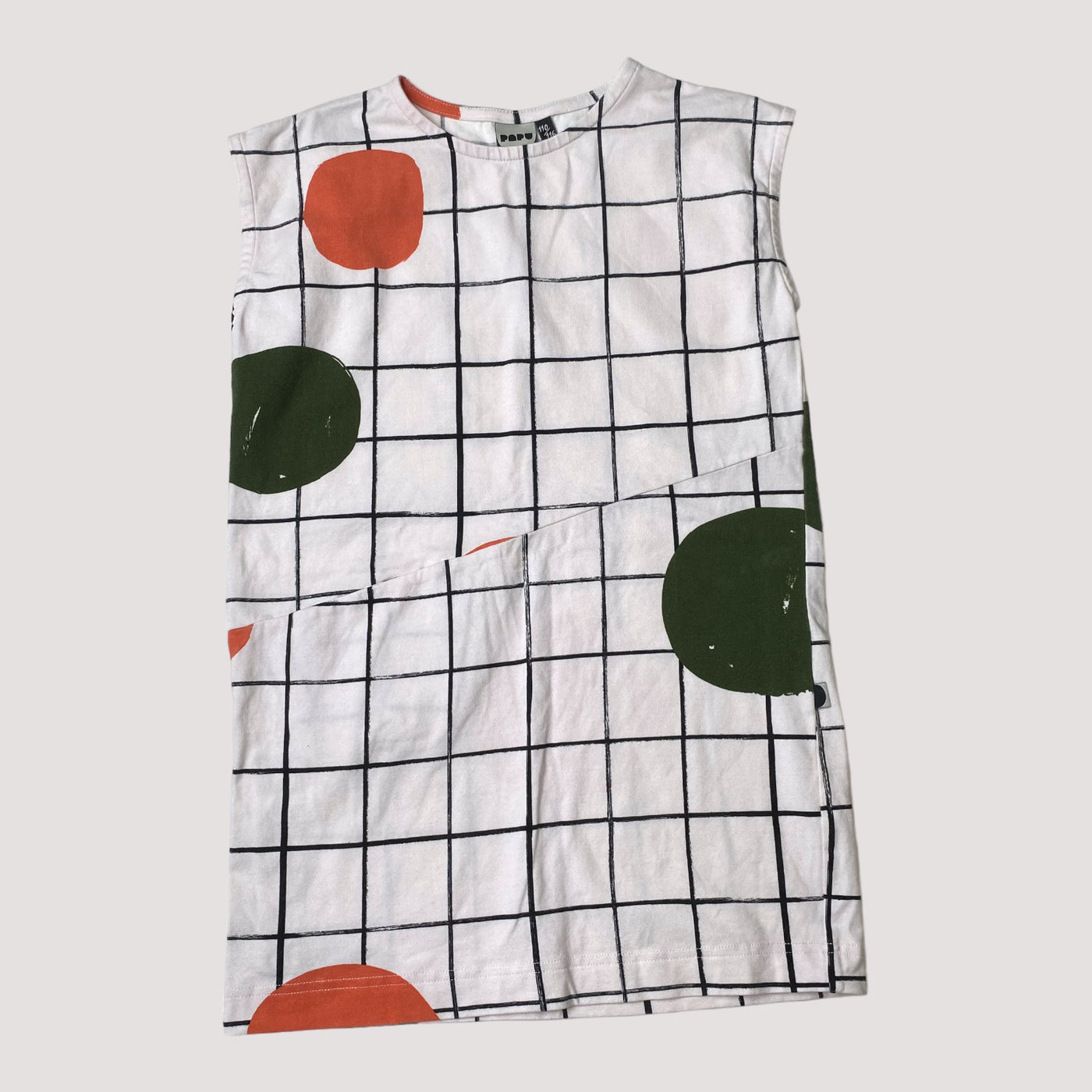 Papu boxy dress, grid | 110/116cm
