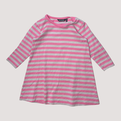 Marimekko stripe dress, pink/grey | 80/86cm