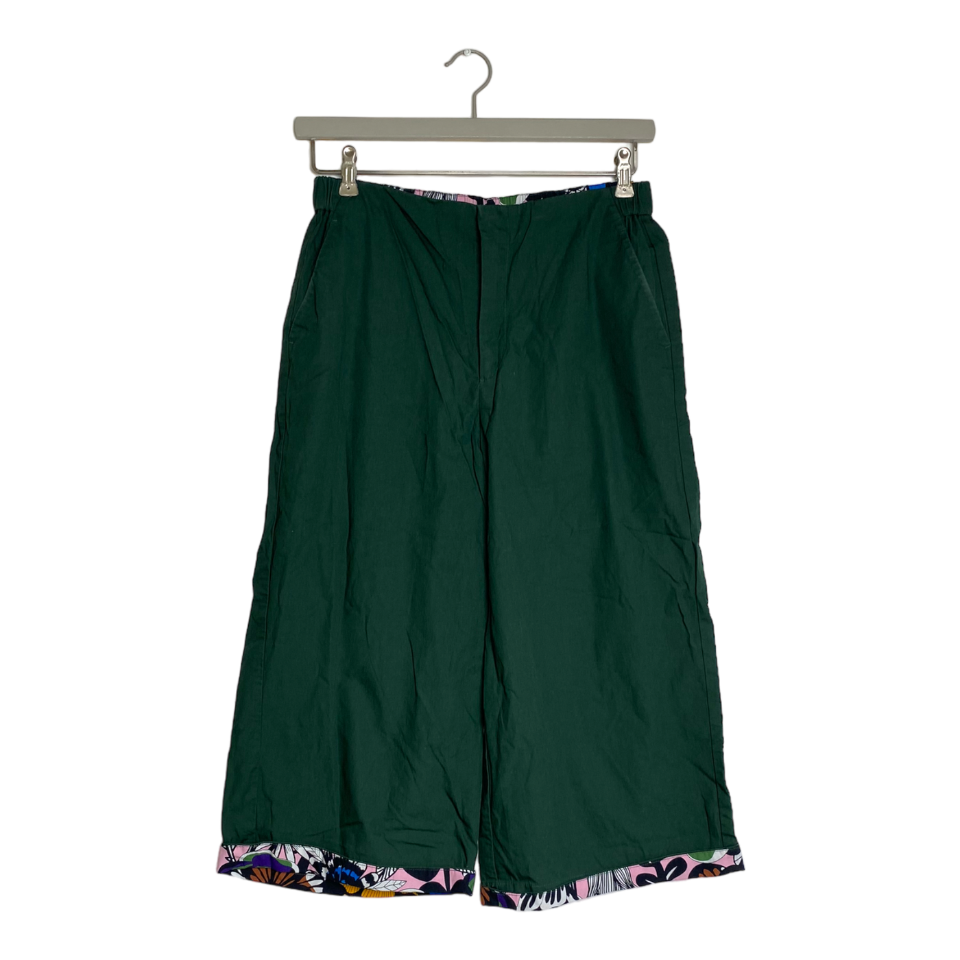 Marimekko X Uniqlo cotton culottes, hunter green | woman M