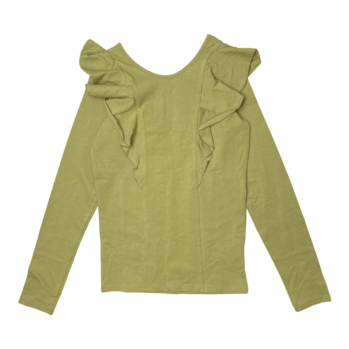 Gugguu frill shirt, olive | 153cm