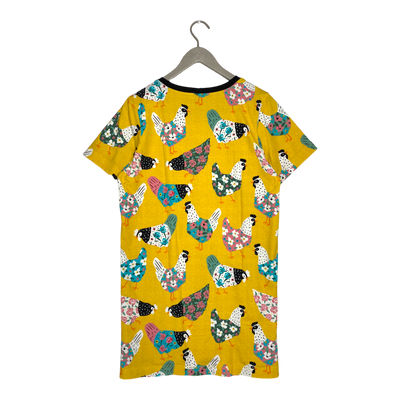 Ommellinen peeppari t-shirt tunic, chickens | woman L