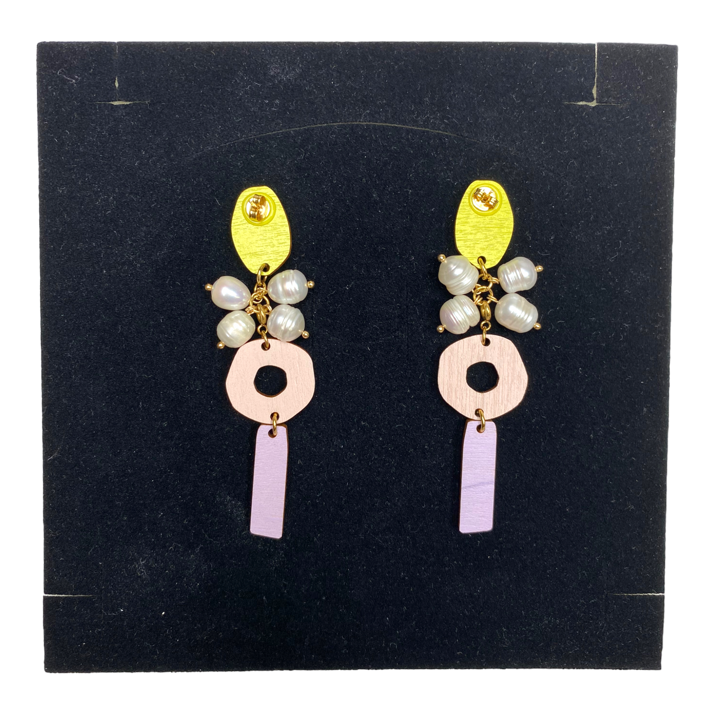 Maanantaimalli kombo 005 earrings, neon/pearl/cotton candy/lavender/gold | onesize