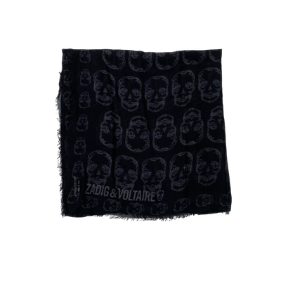 Zadig & Voltaire skull scarf, black