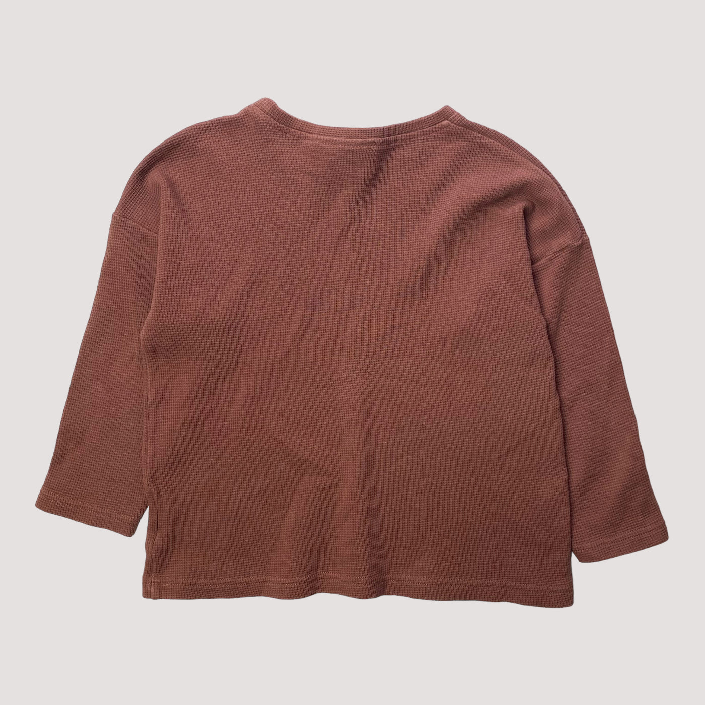 boxy waffle shirt, terracotta | 122/128cm