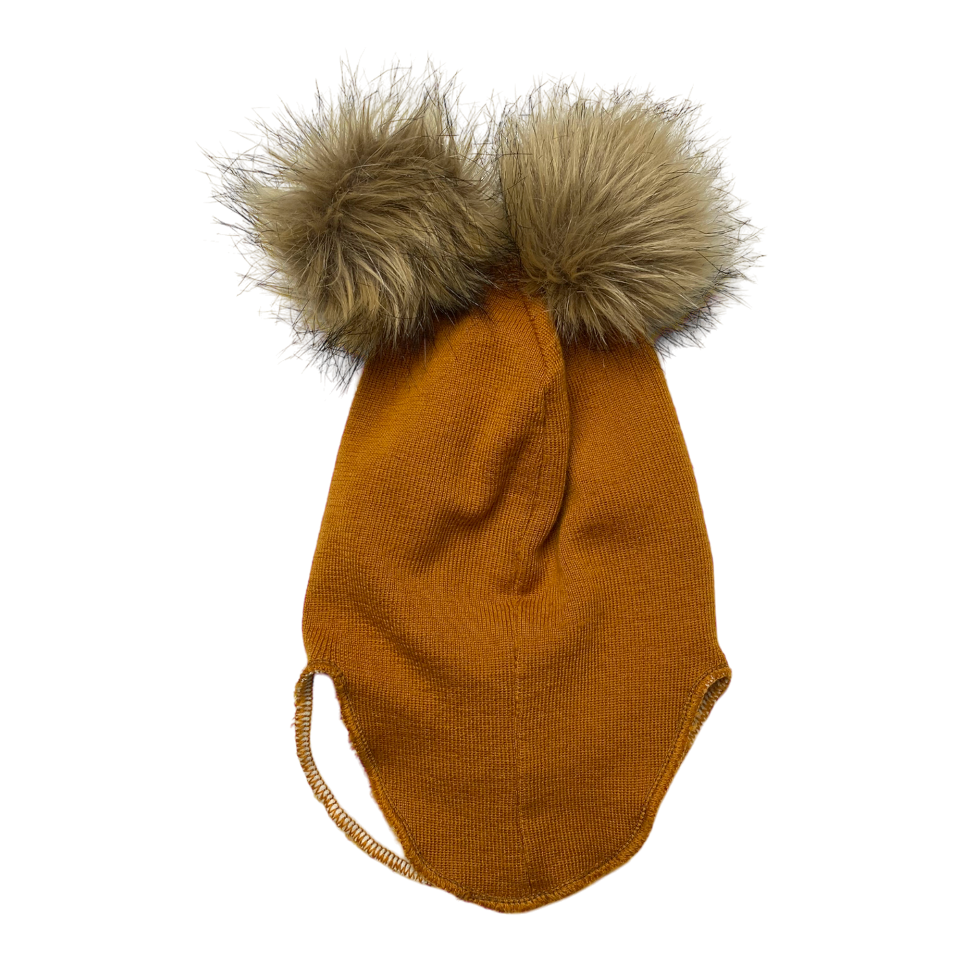 Gugguu merino furry balaclava, orange | 6-12m